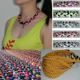 New titanium braided 3 ropes tornado necklaces for SPORTS football baseball