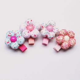 20PCS Korean Material NEW Style Floral Design Baby Hair Clip Cute Five Leaves Flower Headwear Kids Colourful BB hairpins Baby Girls Hair Accessories Floral Lovely