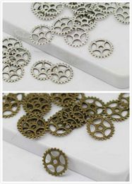 Free 500pcs 15mm Antique Silver Bronze Lovely Mini Gear Charms Pendant For Jewelry Making