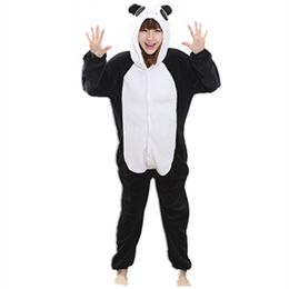 New Flannel Anime Cartoon Panda Cosplay Adult Unisex Cosplay Animals Cute Onesies Animal Pyjamas Halloween Pyjama Sets Animal Nonopanda Jumpsuit 188