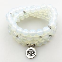 SN1204 Fashion Design Women`s Wrap Bracelet 108 Mala Yoga Necklace Natural Opal Beads Balance Bracelet Best Girls Gift