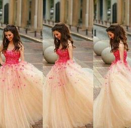 2019 Puffy Prom Dress For Teenagers New Arrival Champagne Colour Long Junior Evening Party Gown Plus Size vestidos de festa