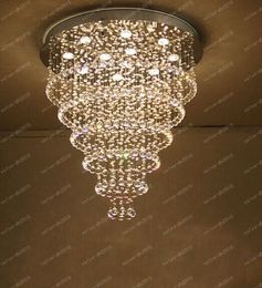 K9 Crystal Chandelier "Rain Drop" Crystal Ceiling Lamp with LED GU10 Bulbs Living Room Bedroom Restaurant Droplight Lights