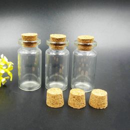 500PCS Cork Wood Mini Glass Bottles 8ml Stopper Small Bottle Vial Jars Pendants Craftwork Drift Bottle on Sale