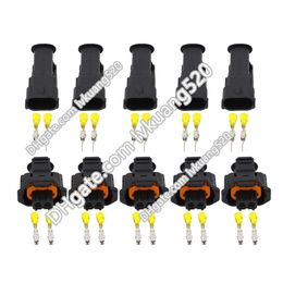 5 Sets 2 Pin DJB7029Y-3.5-11/21 Female and Male 3.5mm Auto Sensor Plug Waterproof Electrical Wire Connector