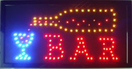 Flashing bottle with bar with red dots lines led new window Shop signs 19*10 inch free shipping