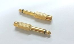 10pcs Gold plated 6.35mm 1/4inch Male Mono Plug To RCA Female Audio Adapter Connector
