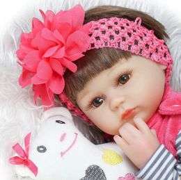 18 Inch 45cm Girl Doll Reborn Baby Soft Silicone Realistic Handmade Newborn Toys Christmas And Birthday Gift