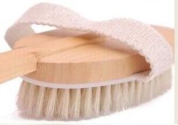 30 pcs Natural Long Wooden Bristle Body Brush Massager Bath Shower Back Spa Scrubber301w