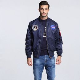 Wholesale- High Quality Navy flying jacket,Nylon Winter varsity american college bomber flight jacket for men