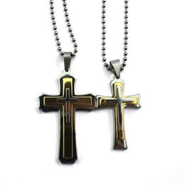 Unisex Religious Faith Three-Tier Crosses Chain Couple Pendant Necklace Gift #R671