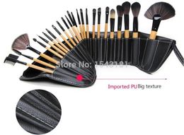 Wood Goat Hair Make Up Brushes Natural Hair 24pcs/Set Kit De Pinceis De Maquiagen with Makeup Brush Case Set Package