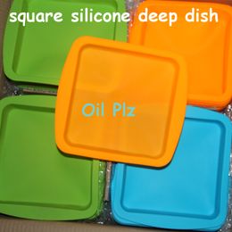 8*8inch Silicone tray Wax Jars boxes Slick Pads NonStick Shatter Proof Dabber Tool Dab BHO Butane Oil Vacuum Chamber Degassing Dishes