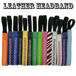 wholesale new design 26 colors SOFTBALL SEAMSTITCH HEADBAND Stretch Sports Softball LEATHER headband free DHL