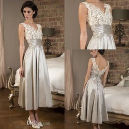 Tea Length Mother of the Bride Dresses in Gold