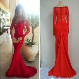 Mermaid Style Elegant Red Carpet Dresses Long Sleeve 2019 Oscar Style Prom Dresses Real Photo Formal Celebrity Evening Gowns