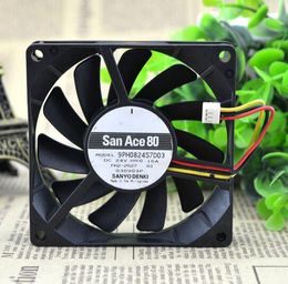 Original SANYO 9PH0824S7D03 80*80*15 8cm 24V 0.16A 3 wire ultra-thin cooling fan