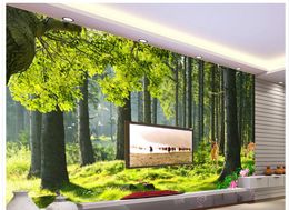 3d wallpaper for room 3D three-dimensional landscape of forest trees headroom backdrop decorative painting photo 3d wallpaper