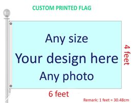 4ft by 6ft Custom Flag Any Size, Logo, Design and Photo Polyester Flags and Banners