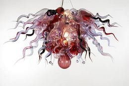 AC 110V 220V Lamps LED Light Source European Type Italian Style Clear Blown Glass Chandelier