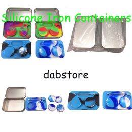 Wholesale Iron silicon box non-stick silicone container wax box colorful food grade reusable silicone dab wax jar dry herb vaporizer box DHL