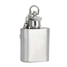 Strong Durable Portable 1oz Mini Stainless Steel Hip Flask Alcohol Wine Flagon With Keychain flask high quality by dhl shipping
