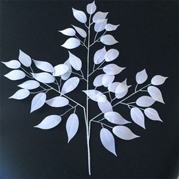 58cm Length White Colour Silk Artificial Leaves Wedding Home Decoration Party Background Flower Arch Supplies ZA5386