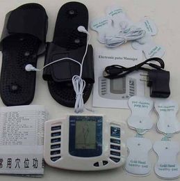 Electric Body Massager Full Body Relax Muscle Therapy Health Care Massager Pulse Tens Acupuncture Therapy Slipper 8pads