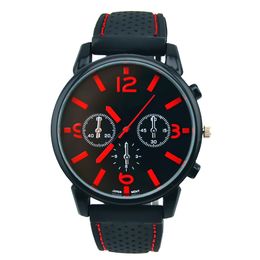 Newest Military Men watch Cool race Sport watches Big Numeral Dial outdoor Silicone quartz Wristwatch For Gift