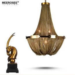 Bronze Pendant Lamps New Arrival Aluminium Chain Modern Chandelier French Empire Post Chain Indoor light Illumination Hanging Lamp for Living room Hotel Cafe
