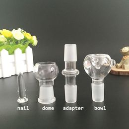 -Zwei Funktionen Wasserleitung Glasschüsseladapter Glaskuppel Nagelbong Zubehör 18,8mm 14,5 mm Jiont für Kräber Rauchen Bong