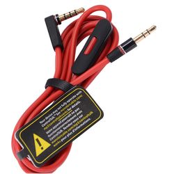 Wholesale 3.5MM Control Talk Cable Aux Cable For Beat Headphones Studio Solo Pro Mixr Replacement Mic Remote Cable 50pcs/Lot