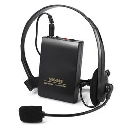 New TOPS WR-603 Portable Microphone Wireless FM Transmitter Receiver Lavalier Clip + Headset Microphone Set For Meeting Conferen