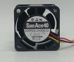 Original SANYO 40*40*28 12V 0.195A 109P0412H3D013 three wire alarm fan