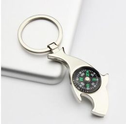 wholesale 200pcs promotional gifts 3in1 Keychain Compass Shark Keychain Men Opener Keychain