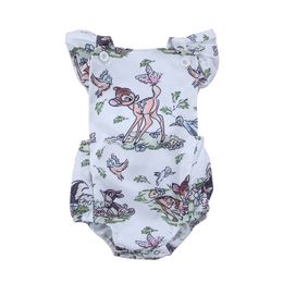 Newborn Baby Romper Infant Toddler Girls Clothing Summer Cotton Deer Printing Baby Girls Romper Jumpsuit Sunsuit Outfits Baby Clothing 0-24M