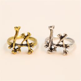 Wholesale 10PC Fashion Bone Combination "LA" Rings European And American Style Restoring Ancient Ways Mens Rings