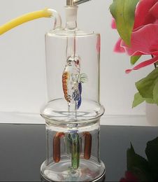 On the fish under the four-jaw partition glass hookah full set of accessories, color, style random delivery,   Water pipes, glass bongs, gla