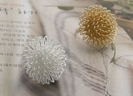 Dandelion Flower Ring For Women Cute Girl Fashion Jewelry Korean Style Silver Color Gold Color Wholesale New