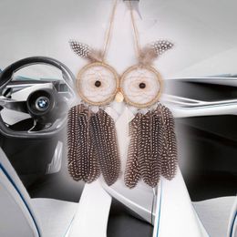 2017 Hot Wall Hanging Free Shipping Dream Catcher Car Hanging With Owl Feather Decoration Linen Wind Chime Hanging Home Decor Decoration