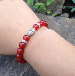 SN0395 Top DIY Bracelet fashion agate buddha bracelet red agate bead stretch bracelet for women Gift