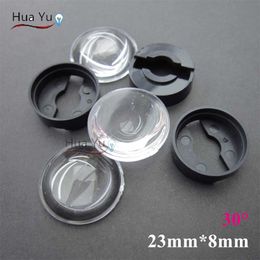 Wholesale-50set/lot led lens semi-circle Plano-convex LED Lenses 23mm with bracket holder Optic Lens Grade PMMA For len Reflector freeship