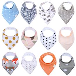 60 styles new fashion triangle cotton towel baby bib slobber baby burp cloth fox dot saliva towel childrens accessories