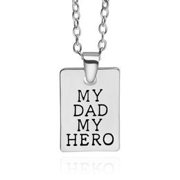 Fashion Dad Hero Silver Plated Charm Pendant Necklace With Chain Jewelry Gift For Father's Day Family Love