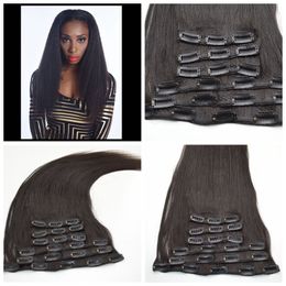 7pcs Human hair clip in hair extension G-EASY brazilian yaki clip ins human hair 120g