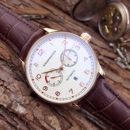 New Leather Fashion Mechanical Men's watch Stainless Steel Automatic Movement Sports mens Self-wind Watches Wristwatchs