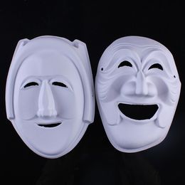 Wizard Unpainted White Mask Full Face Environmental Paper Pulp Adult DIY Blank Fine Art Painting Masquerade Party Masks 10pcs/lot