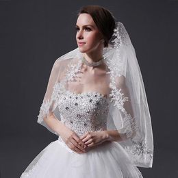 New High Quality Simple Soft Tulle Applique Edge 1T With Comb Lvory White Elbow Wedding Veil Bridal Veils