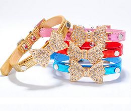 Pretty Bling Rhinestone Pet Cat And Dog Collar Chihuahua product Supplies Collars for dogs leash and harness sets for pets HJIA299