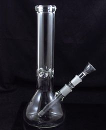 7MM thick beaker base glass water bong smoking pipe bubbler 13.5 Inch for dry herb free shipping wholesale YQ-98